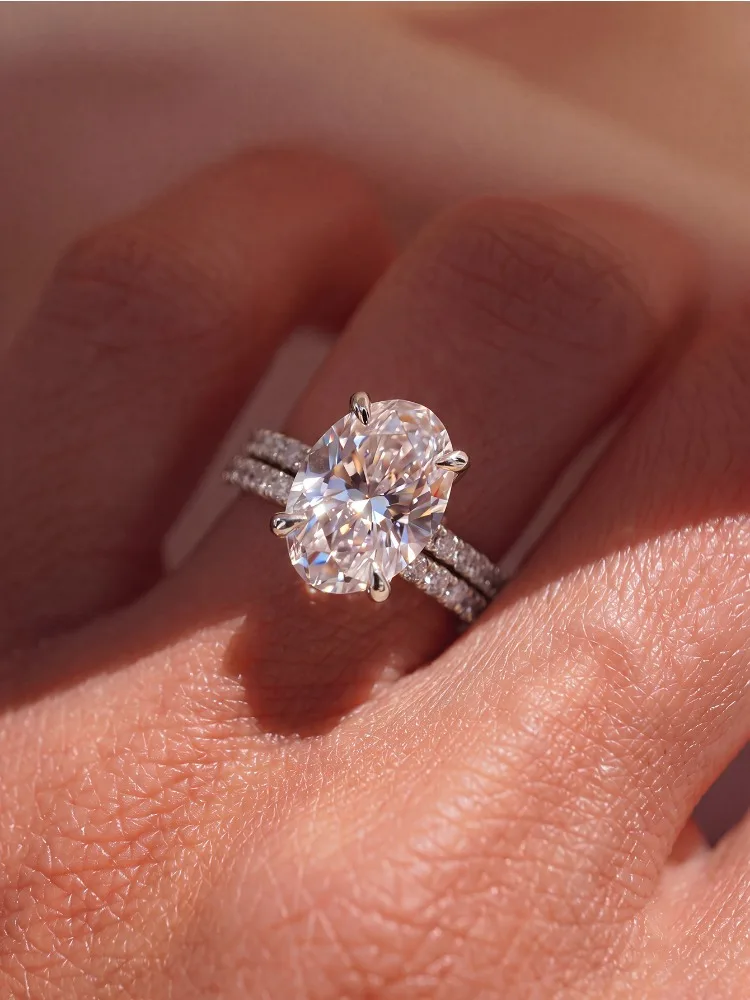 925 Sterling Silber Luxus 7*10mm Eiförmiger Stapelbarer Zirkon-Ring für Damen, Verlobung, Hochzeit, Hochwertiger Edel-Schmuck – Detail 5