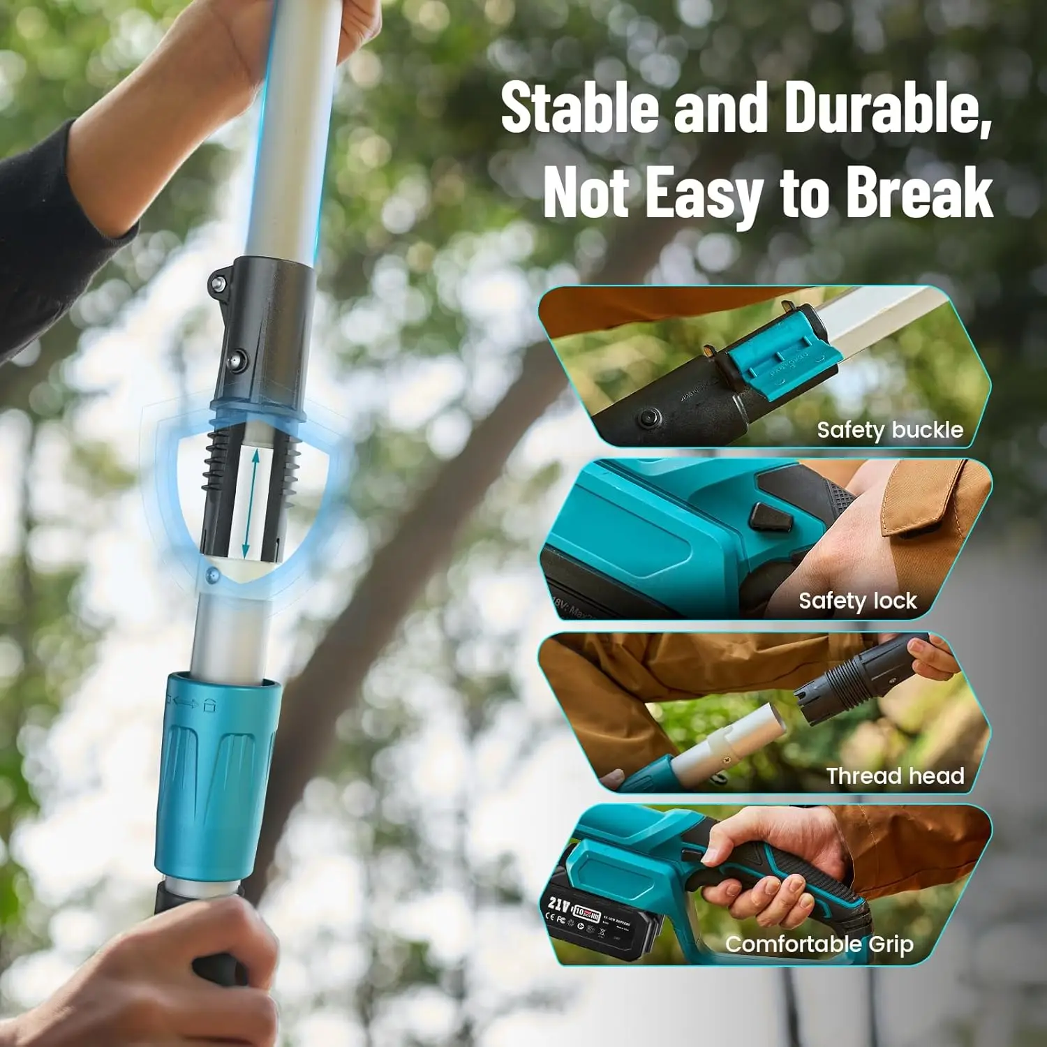 Электрические пилы Seesii 10 дюймов и 8 дюймов, аккумуляторная пила для обрезки деревьев с выдвижным стержнем для аккумуляторного штифта Makita 18 В