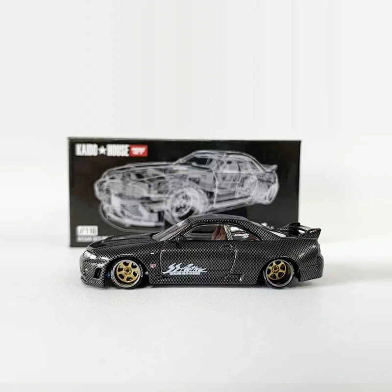 Kaido-modelo de coche Skyline GT-R R33, colección de vehículos fundidos a presión de carbono activo, casa y MINIGT 1/64