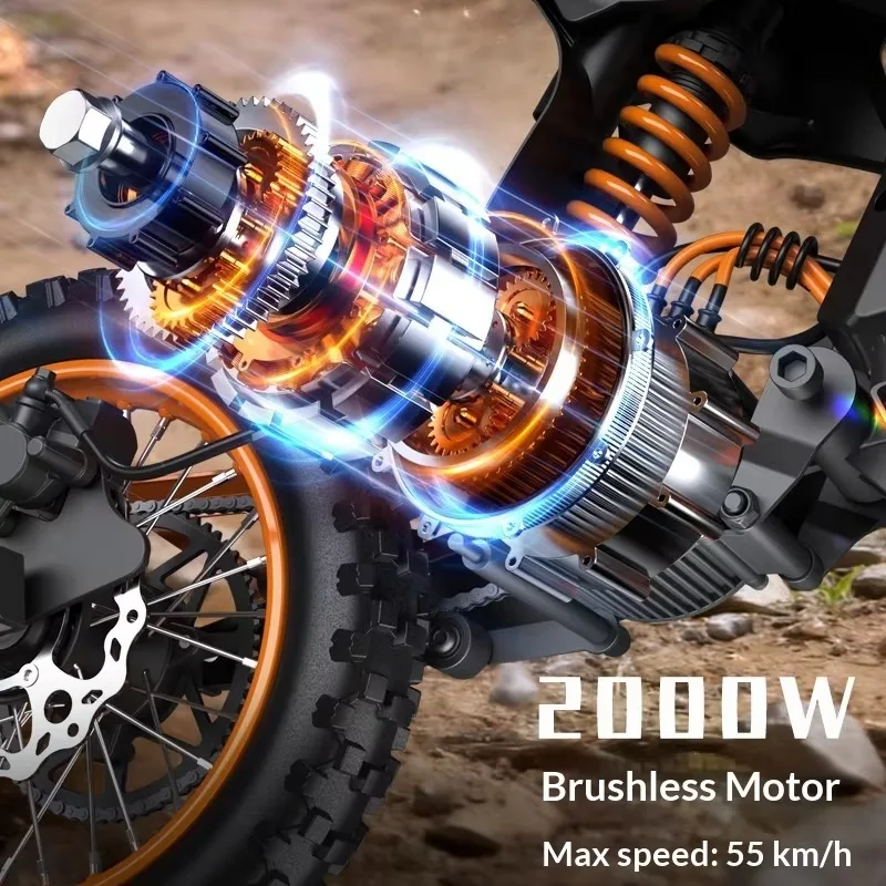 Direct Shipment European American Warehouses 48V 3000W Front Hub Motor Electric Motorcycle High-power Long-range Off-road
