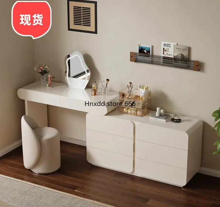 chest dresser integrated white simple large capacity retractable makeup table