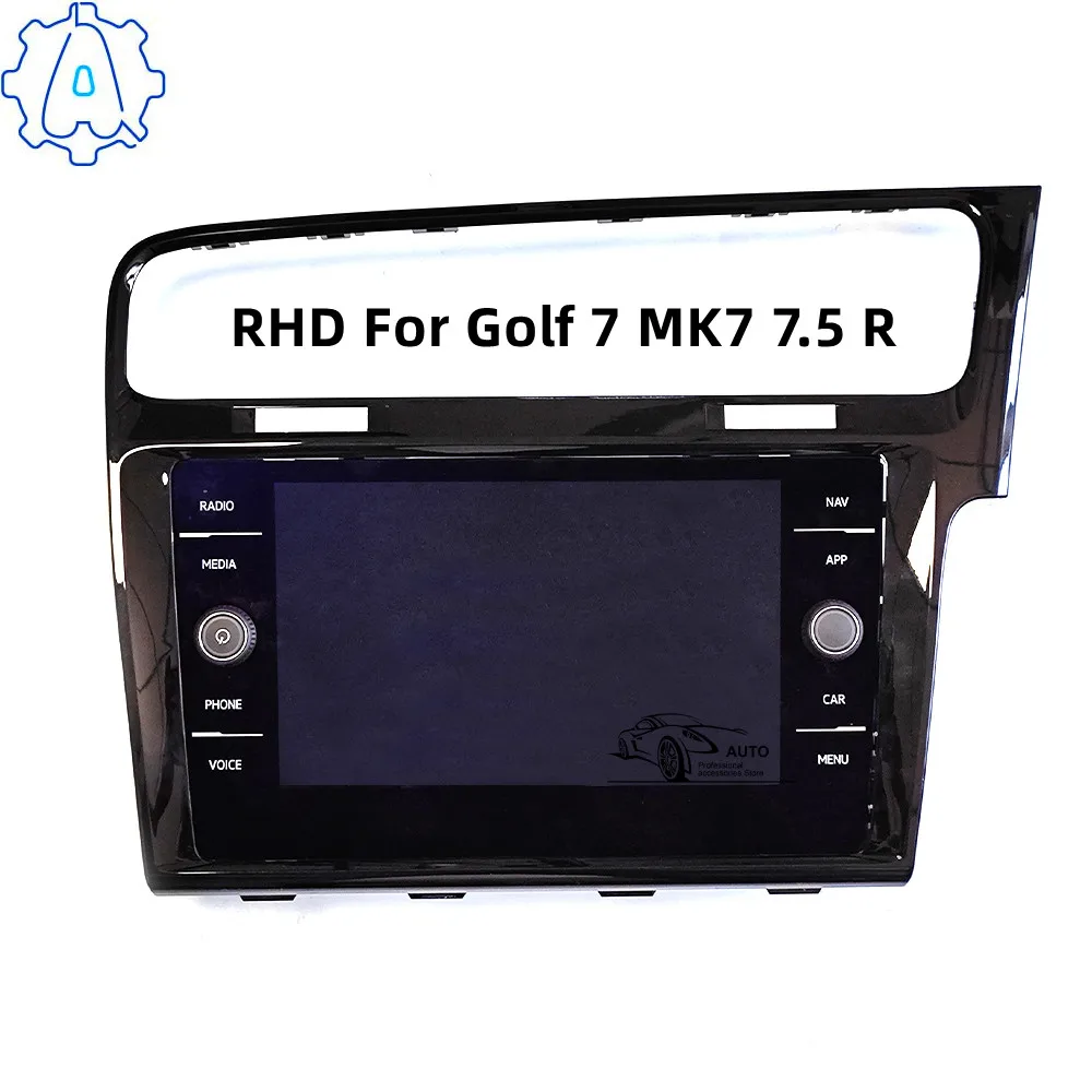 

For VW RHD Golf 7 MK7 7.5 R Multimedia LCD Display Screen Radio and Paint Black Decorative Frame 5G6 919 605 B 5G6 919 605 F