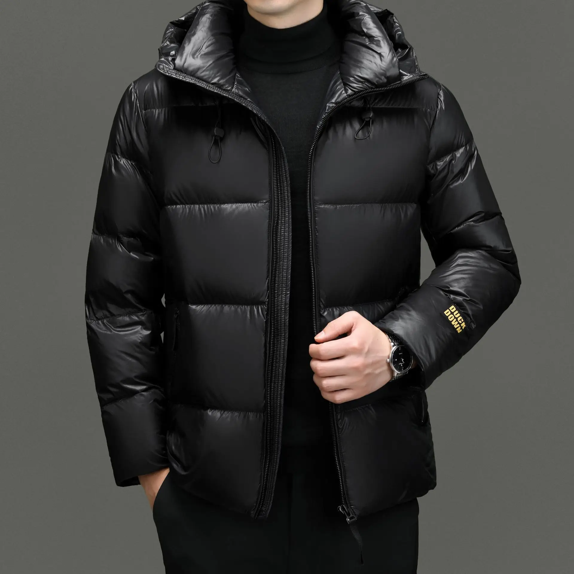 High-End Black Gold Goose down Jacket Men's Outerwear Winter Hot Sale Of The Season New Style Bread Coat Breathable Moisture -..
