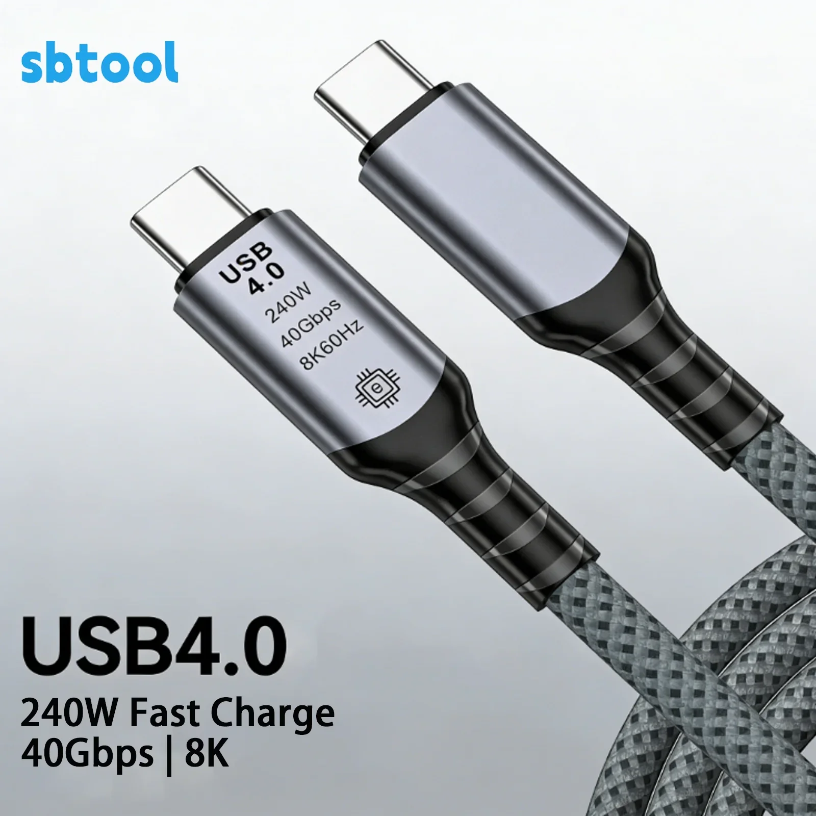USB 4 Thunderbolt 4 Elbow USB Cable 40Gbps PD240W 5A 8K Type C Cable Data Transfer Fast Charging For Macbook