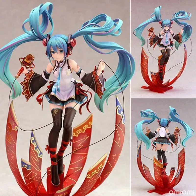 Concert Scene Hatsune Miku kawaii Standing posture Action Figure PVC Model statue Desk Decor Toys Doll Collection Gifts boxed