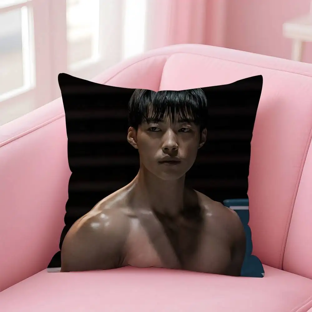 Kpop Actor W-Woo Do H-Hwan Pillow Case Custom Printed Brushed Fleece Pillow, Baby Skin-Touch, Eco-Friendly Dye-Sublimation Cushi