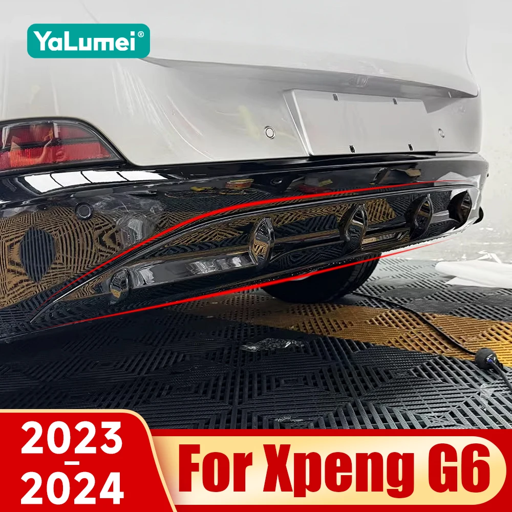 

For Xpeng G6 2023 2024 Car Rear Bumper Diffuser Rear Side Splitters Spoiler Lip ABS Gloss Black Bodykits Tuning Accessories