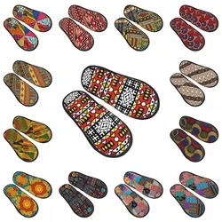 Custom Kizomba Samakaka Ankara Print Soft Memory Foam House Slippers Women African Wax Design Comfy Warm Anti-skid Sole Slipper