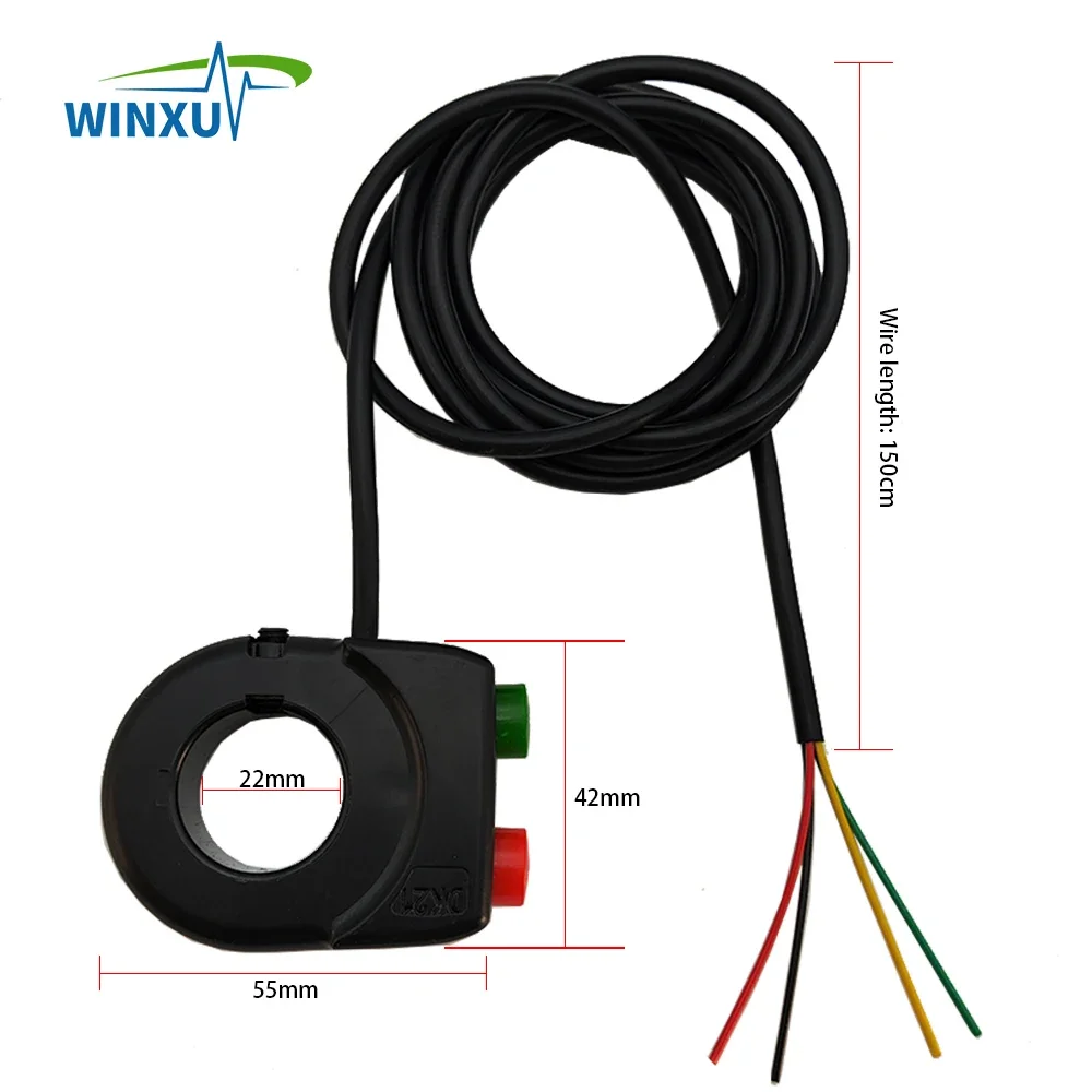 Electric Scooter Headlight Horn 2-in-1 Pushbutton Switch for Electric Bicycle Motorcycle E-bike