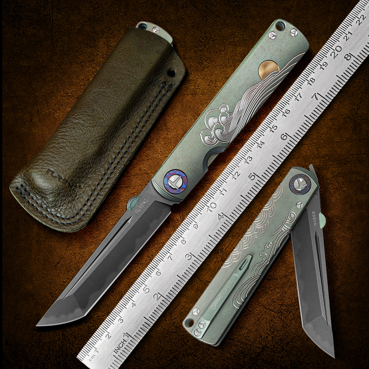 

NEWOOTZ TC4 Titanium Alloy Handle Outdoor Survival Defense Multi functional CPM-S35VN Powder Steel Folding Knife