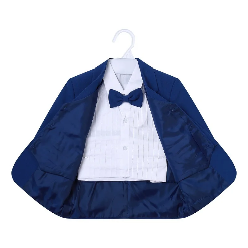 Fashion Baby Formal Clothes Set Blazer Jacket+Shirt+Vest+Bowtie+Pant 5PCS Infant Toddler Clothes Suit Party Baby Clothes 0-2Y