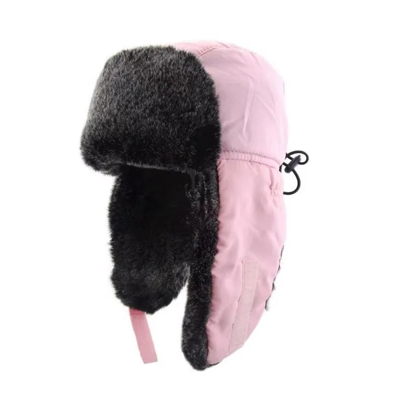 겨울 솔리드 어린이 모자 소년을위한 따뜻한 플러시 Ushanka 모자 소녀 Windproof 귀 플랩 머프 소프트 키즈 스키 모자