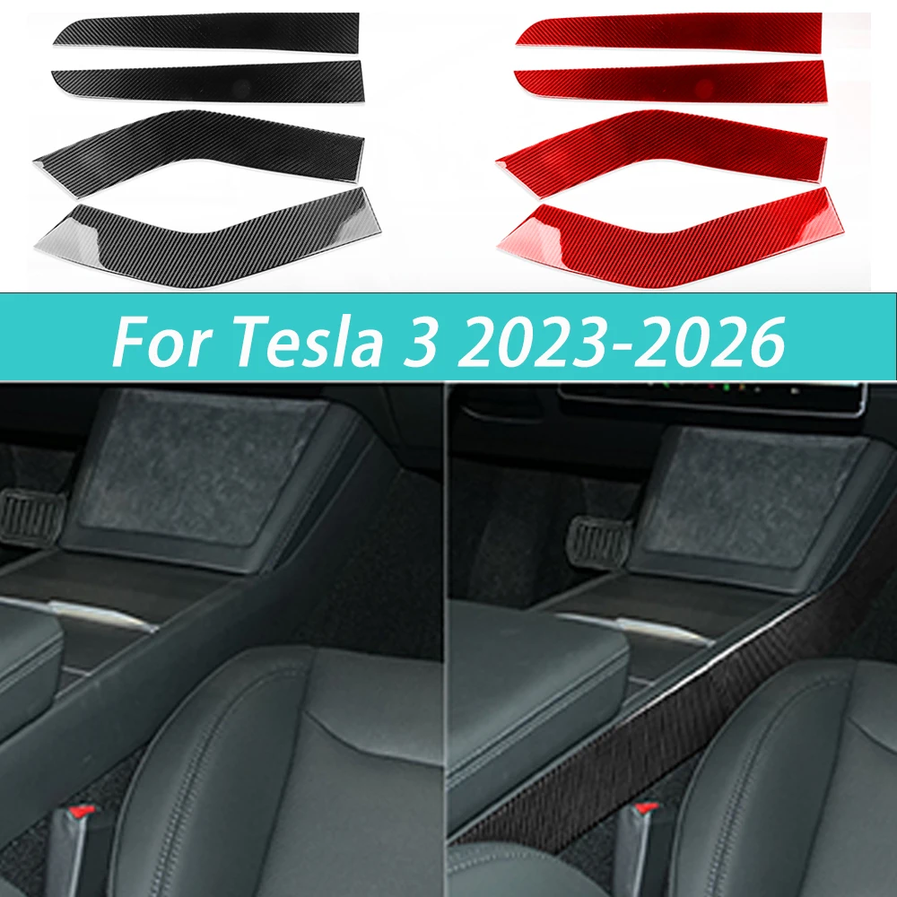 

For Tesla 3 2023 2024 2025 2026 Carbon Fiber Center Console Side Trim Automotive Interior Decoration Accessories Stickers