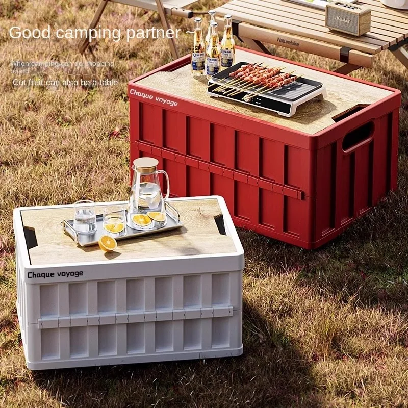 

Wholesale Aluminum Outdoor Food Storage Box Foldable Wood Cover Car Trunk Storage