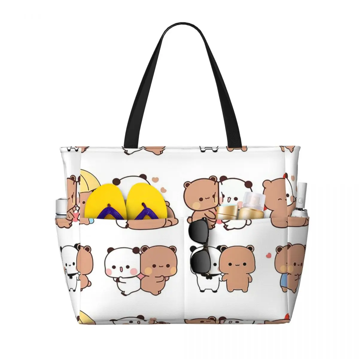 Bubu Dudu Bear And Panda Beach Tote Bag Sport Gym Yoga Duffle Large Tote Bag Women Travel Bag Fitness bag