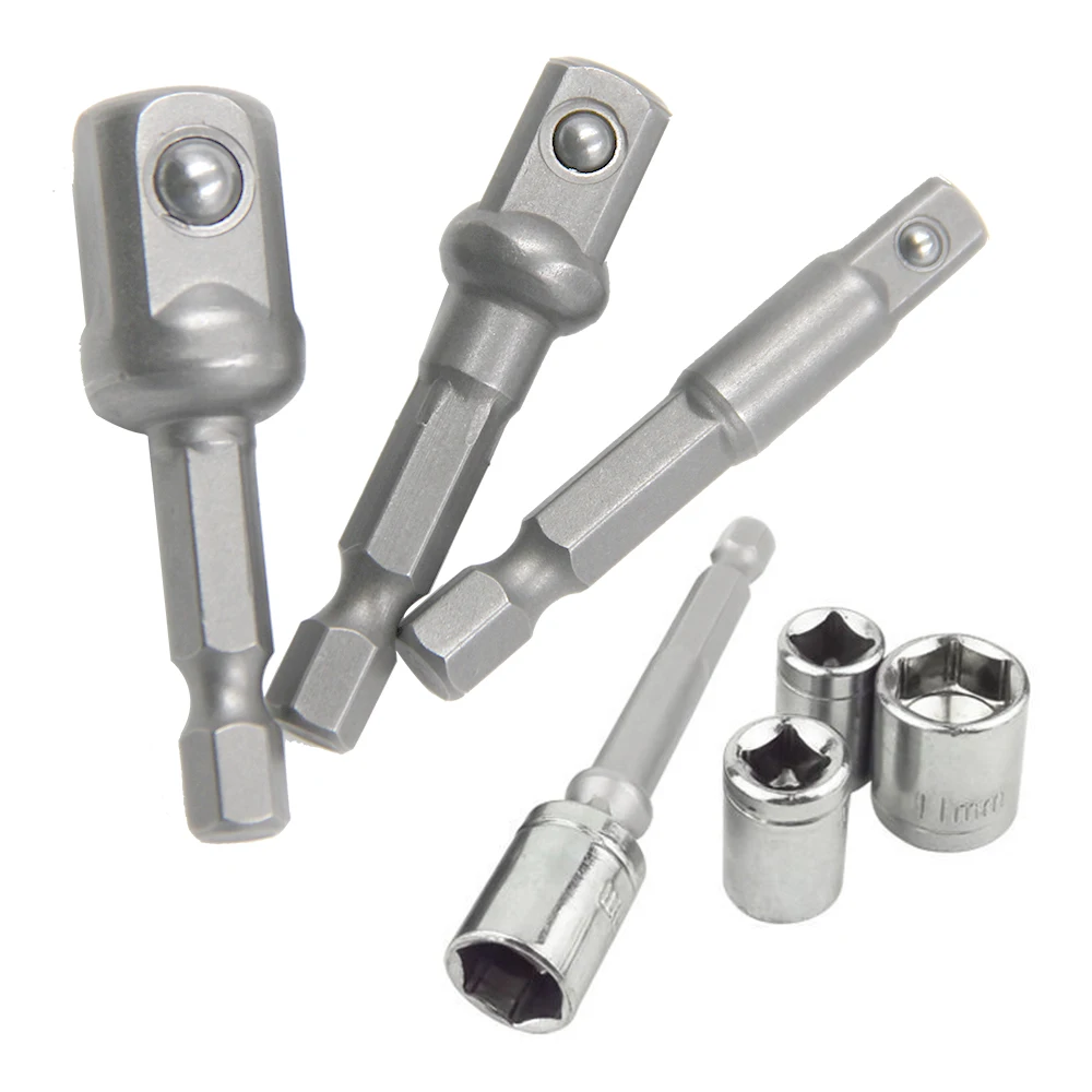 Poignée hexagonale, extension de document naturel, adaptateur de 50mm, tournevis 1/2, tête carrée 3/8, manchon 1/4, accessoires pour outils électriques, 3 pièces