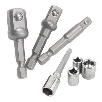 3PC Hexagonal Handle Natural Color Extension Rod 50mm Adapter 1/2 Screwdriver 3/8 Square Head 1/4 Sleeve Electric Tool Accessori