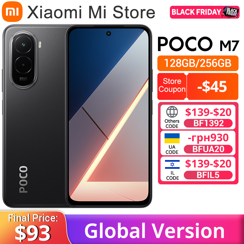  Global Version POCO M7 Smartphone 5G Snapdragon® 685 50MP Camera 6.9" 144Hz FHD+ DotDisplay 7000mAh Battery 33W Fast ChargingNFC 