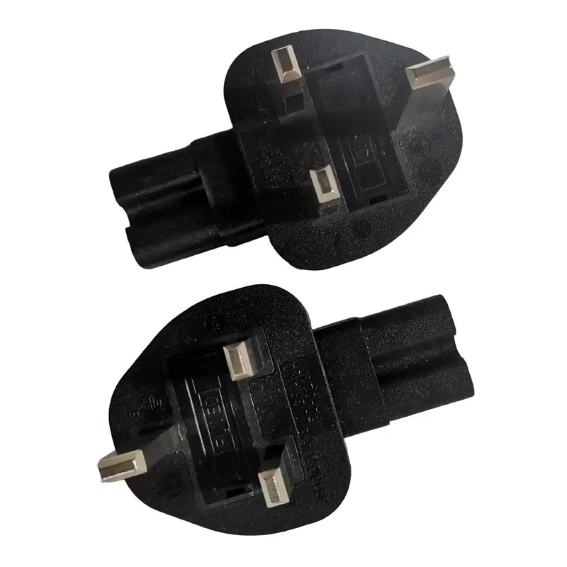 Black Right Angled Fused UK 3-Prong Male to IEC C15 AC Power Adapter Plug Singapore HK Travel Power Connector convert socket 13A