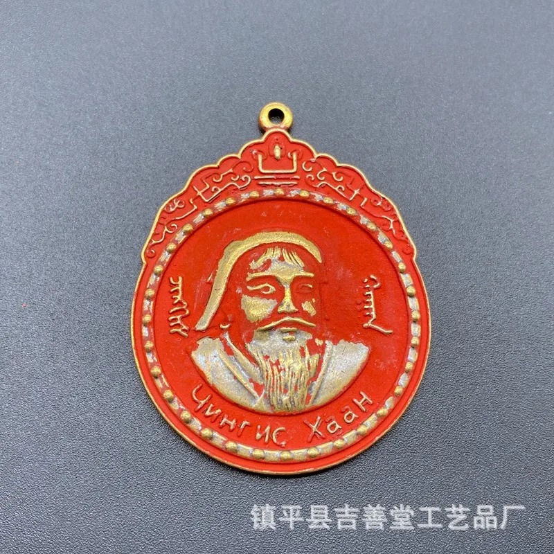 gengiskhan-cabeca-pingente-de-bronze-cinabrio-placa-cobre-vintage-antigo-estilo-etnico-cinabrio-pingente-pendurado-ornamento