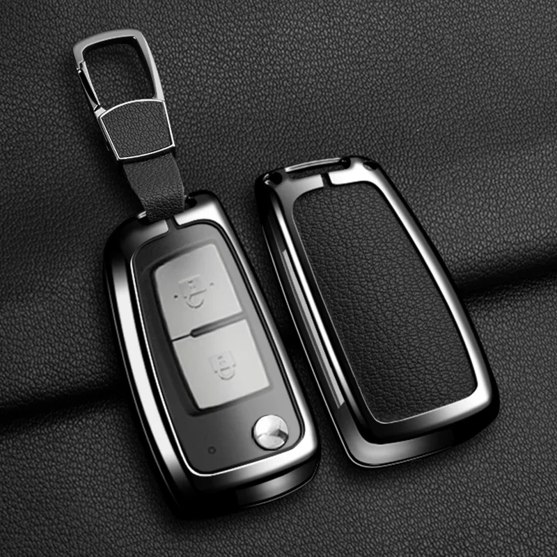 Suitable Zinc Alloy Leather Car Key Case Cover For Nissan NV200 Sentra Versa X-Trail Qashqai J11 Juke Murano Micra Tiida Maxima