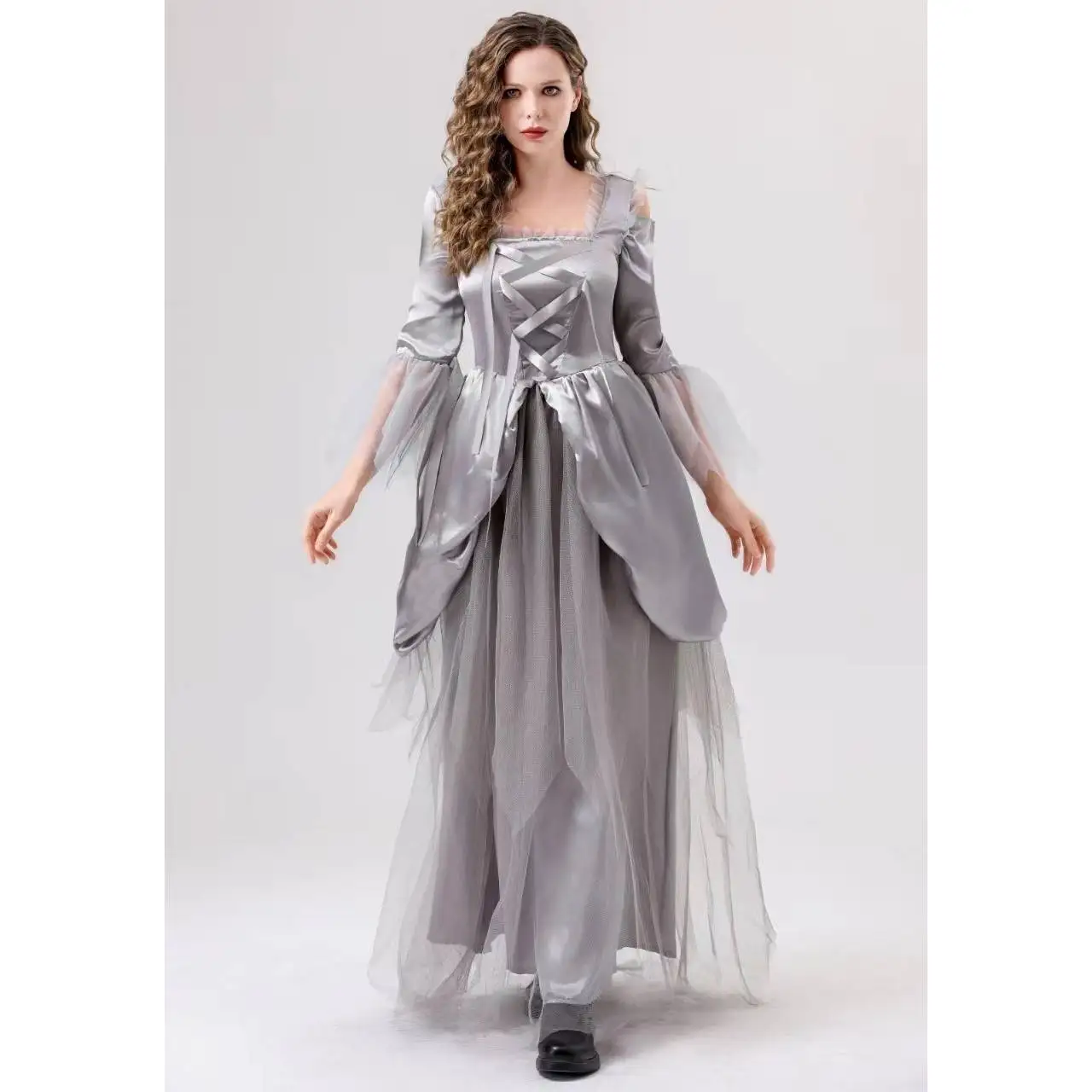 الكبار loween ey Ghost Bride Dr مرحلة الأداء زي eup الكرة لعب الأدوار الملابس العرقية التقليدية النسائية