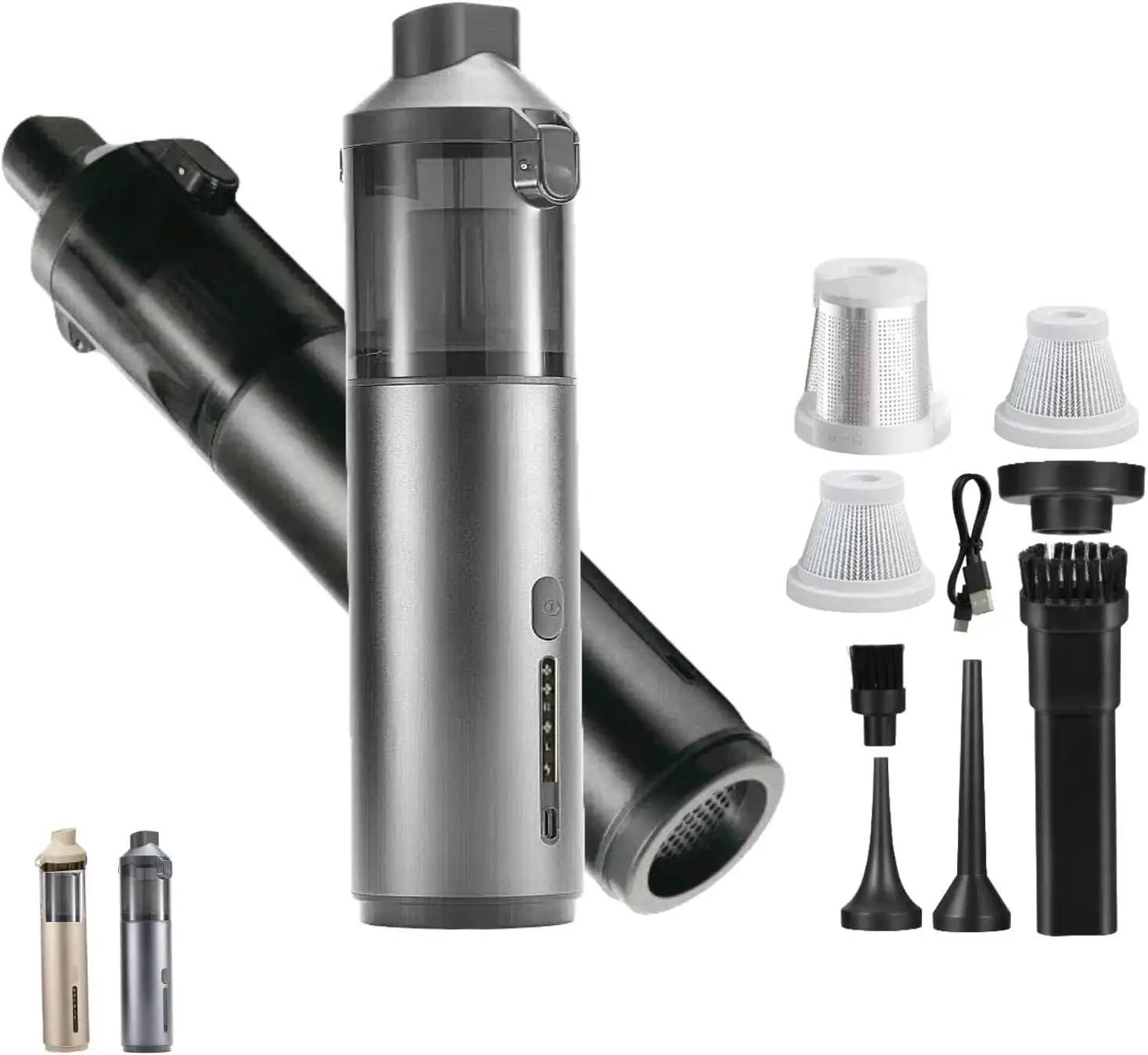 

Портативный беспроводной автомобильный пылесос 19000 Па, бесщеточный двигатель, 3 режима всасывания, перезаряжаемый (черный)