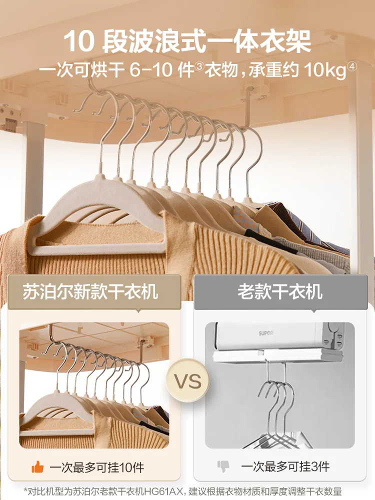 مجفف Supor لتجفيف الملابس المنزلي، صغير محمول متعدد الوظائف، مجفف ملابس قابل للطي، مجفف هواء #3