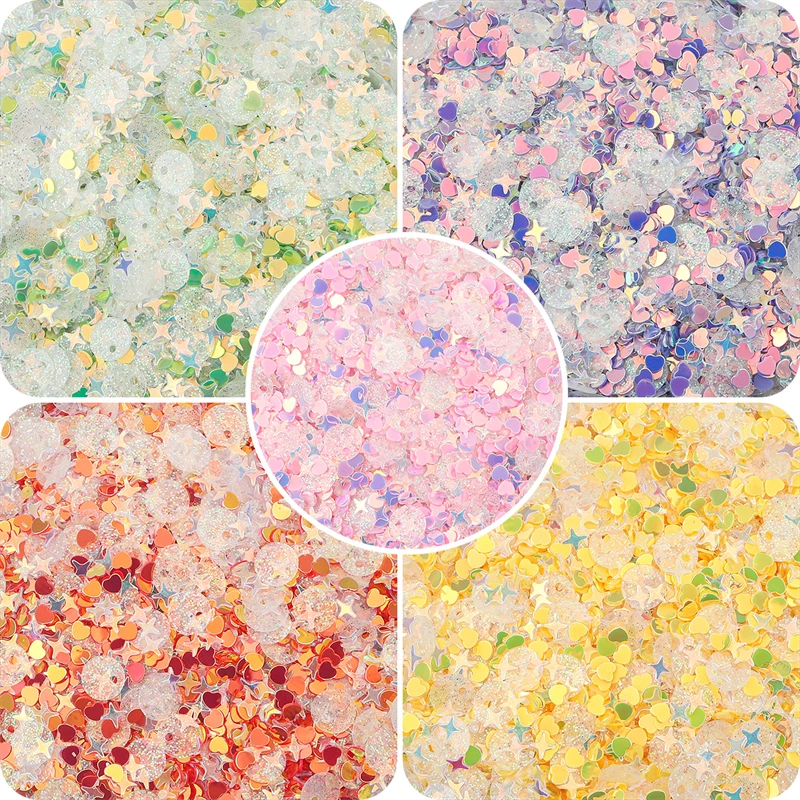 Lentejuelas sueltas coloridas para decoración de uñas, confeti de maquillaje, tarjeta agitadora, álbum de recortes, 3-6mm, 20g