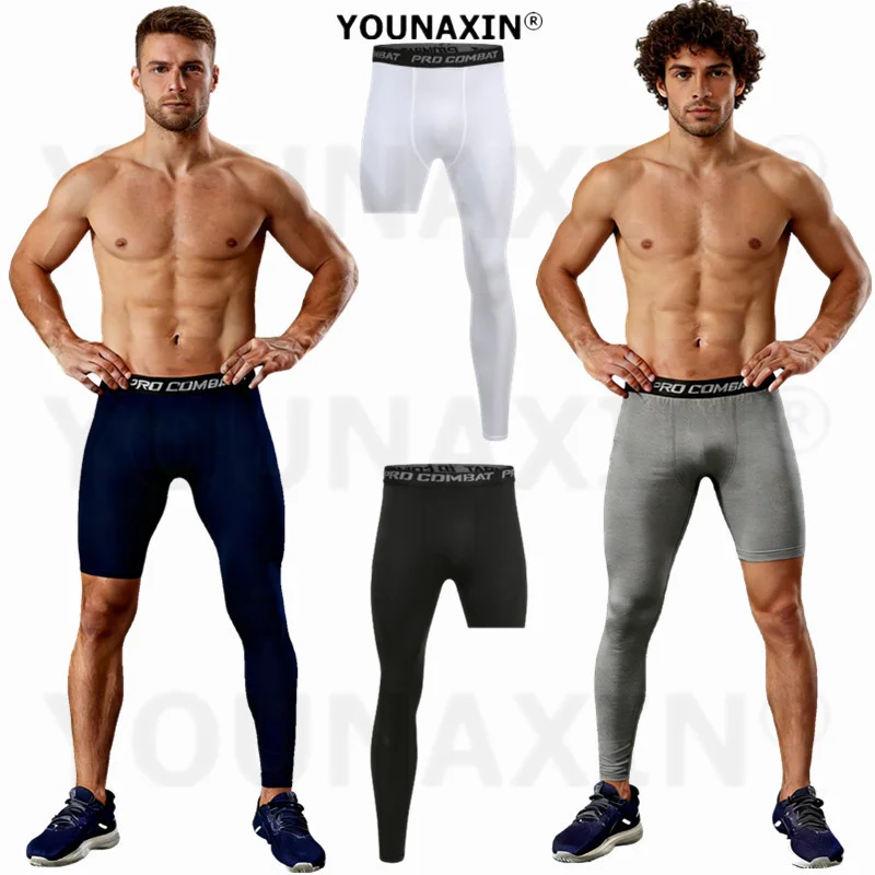 

Мужские компрессионные укороченные леггинсы для бега и фитнеса: спортивные штаны для баскетбола, футбола, йоги