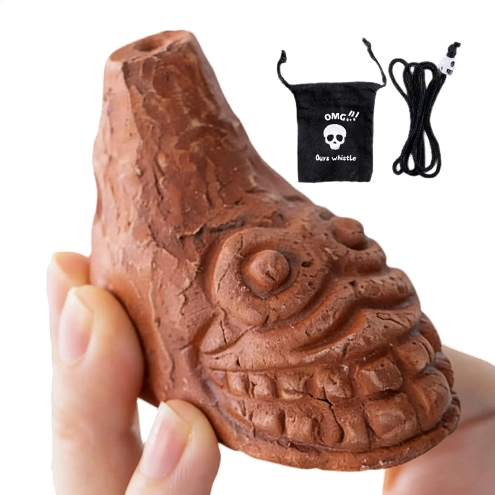 Aztec Death Whistle 125dB Screaming Human Sound Pottery Skull Whistle Halloween Prank Noise Maker for Party Haunted House ﻿