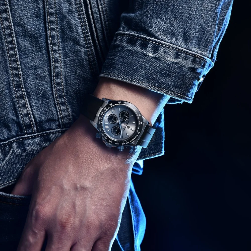 Original New PAGANI DESIGN PD-1664 / PD-1644 Japan VK63 Movt Quartz Wristwatches Sapphire Waterproof Chronograph Reloj Hombre