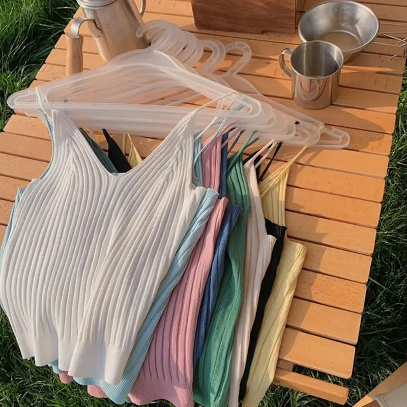 Y88A Summer feminino Basic Basic Sexy Strappy Strappy Racerback Crop Top