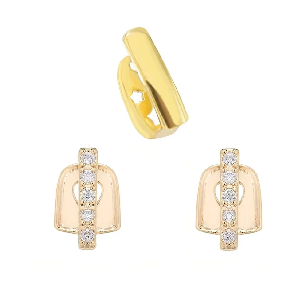 3/5Pcs Creative Punk Hip Hop Teeth Grillz Bling Funny Rhinestone Teeth Caps Fashion Unisex Single Clips Grillz Mouth