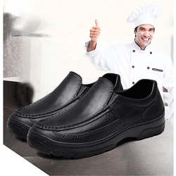 Men  New Fashion Chef Cooking  Shoes Non-Slip Kitchen Workwear ShoesWaterproof Oil-proof Stain Resistant leather Sneakers