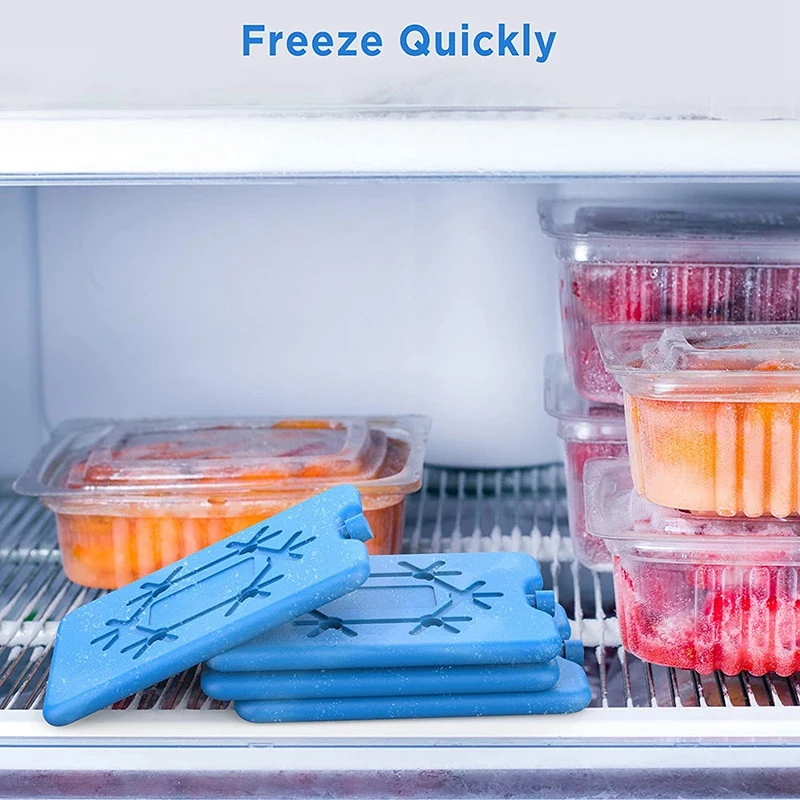 Ice Packs For Lunch Box - Reusable Ultra-Thin Freezer Packs - Long-Lasting Cool Packs For Coolers, Keep Food Fresh,8Pack