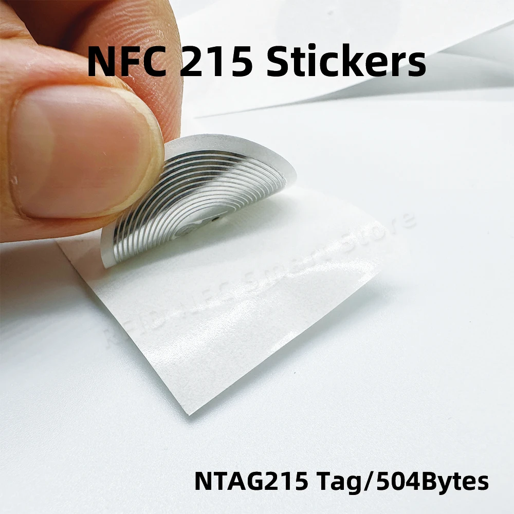 Imagem -04 - Etiqueta Adesiva Rfid Adesivos Tag Nfc Telefone Disponível Iso14443a 1356 Mhz Ntag215 10 Pcs 50 Pcs 100pcs