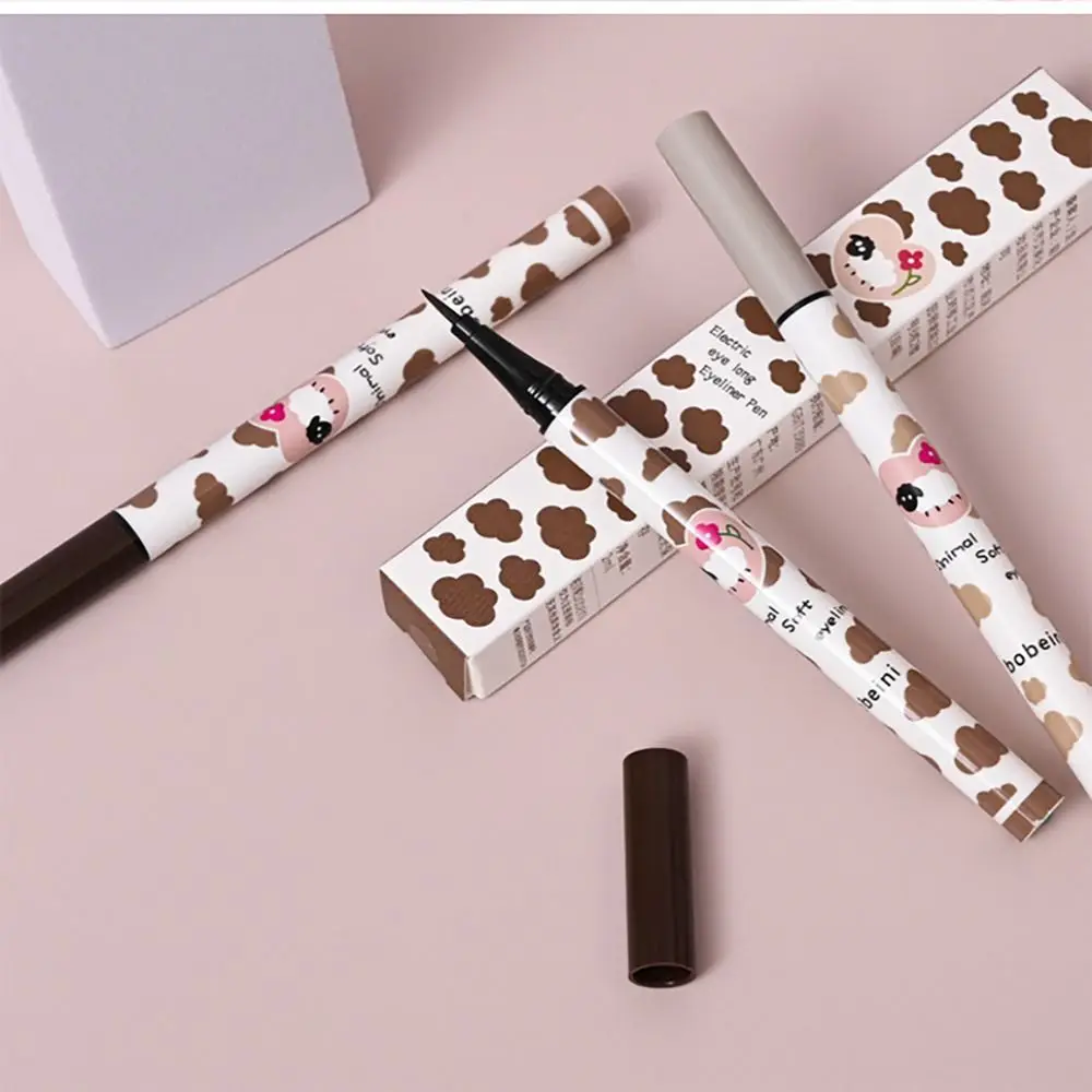 패션 블랙 브라운 빠른 건조 액체 아이 라이너 오래 지속되는 메이크업 도구 부드러운 아이 라이너 거짓말 누에 속눈썹 펜 여성 뷰티