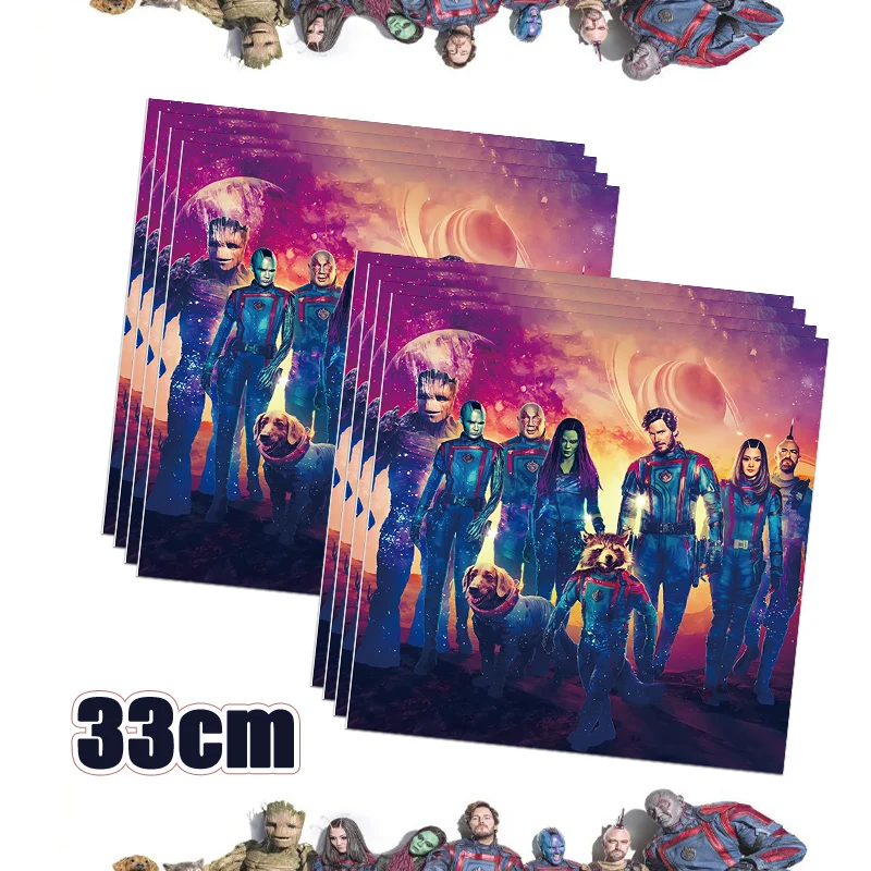 Guardians of the Galaxy vol 3 Birthday Party Decoration Groot Star-Lord Party Supplies Tablecloth Cups Balloons 9inch Plates Toy