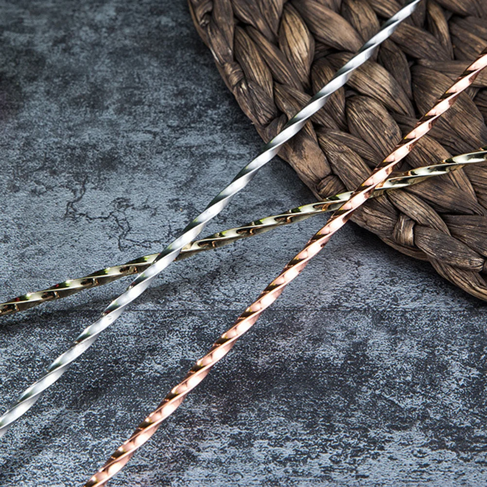 

2Pcs Stainless Steel Cocktail Spoons Long Handle Bar Twisted Mixing Spoons for Home Bubble Tea Stirring Bar Cocktail Spoon