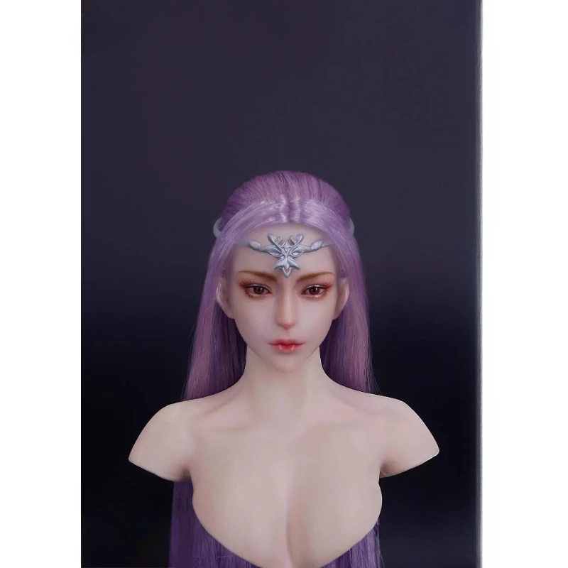 Createmodels 1/6 Scale Ancient Style Female Head Carving Model Beauty Hair D-06 for 12inch Pale Skin Soldier Body