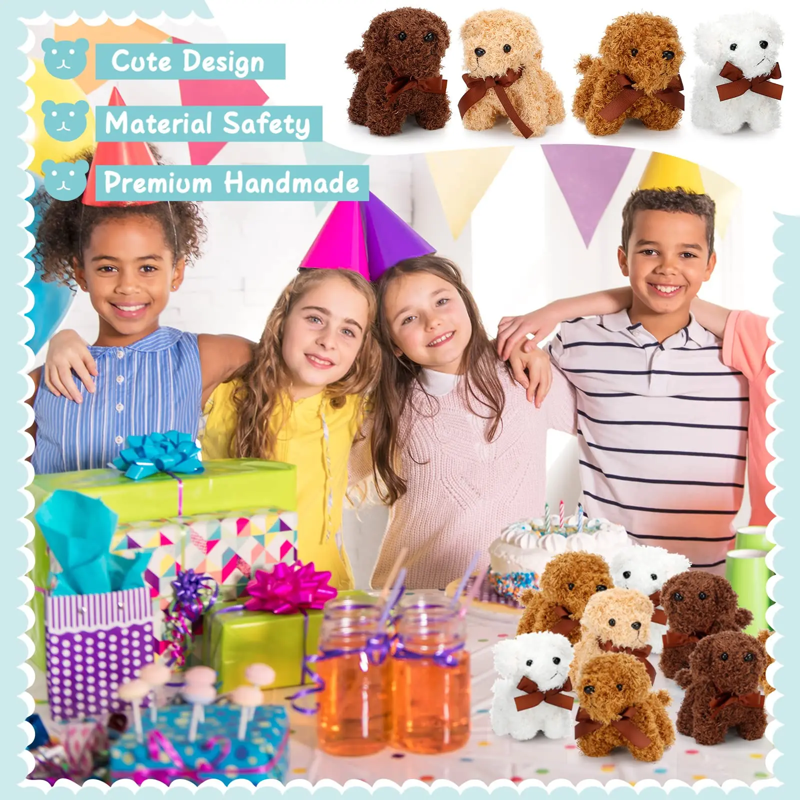 

4-24 mini plush dogs in bulk plush toy party favors puppies as gift bag fillers