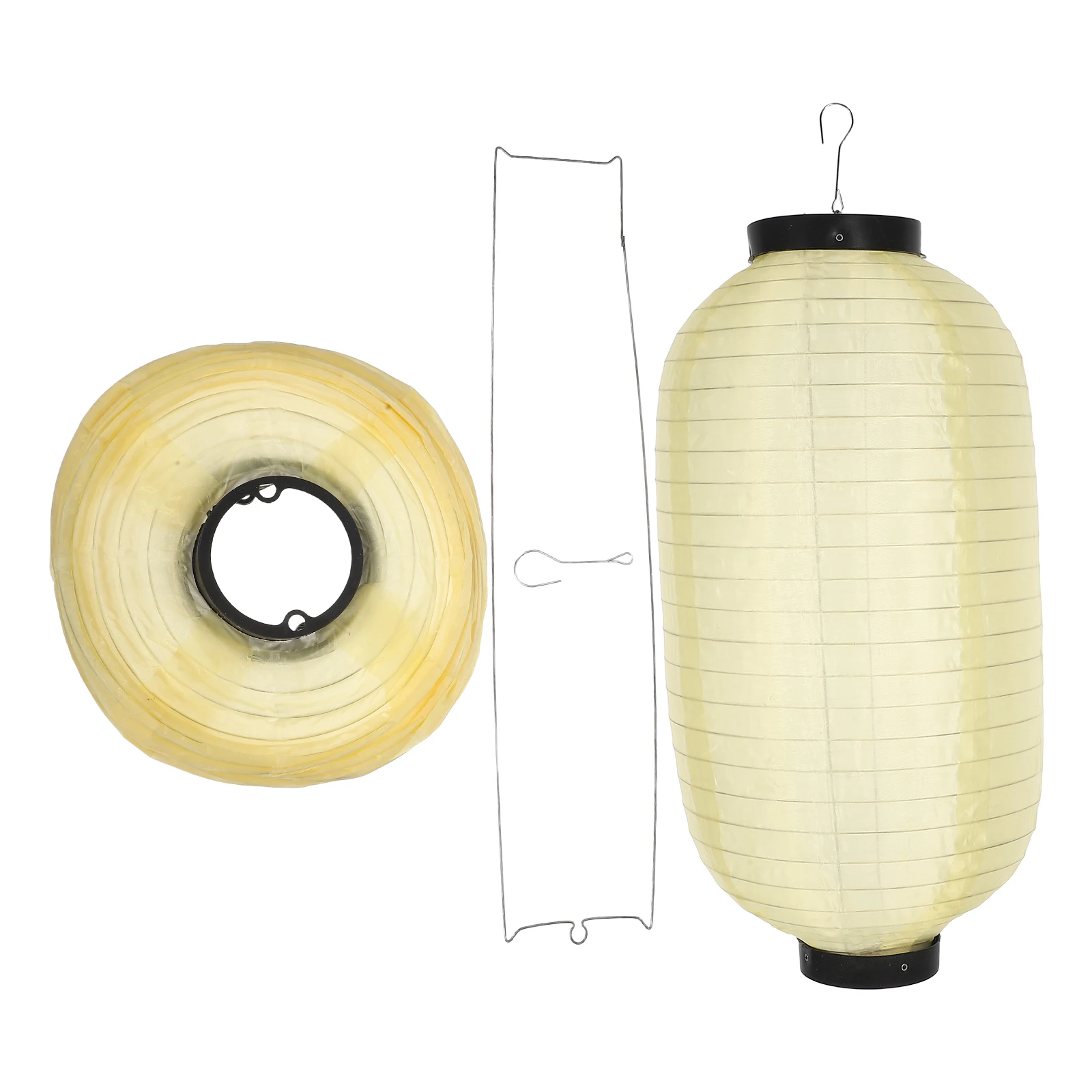 

2Pcs Waterproof Silk Lantern 45X25CM Beige Japanese Style Decorative Lanterns Home Restaurant Festivals Hanging Lamp Indoor