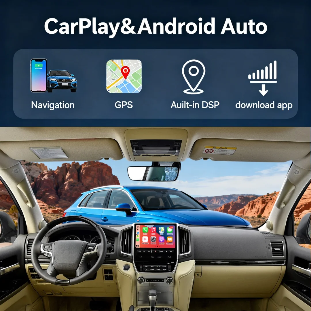

Автомобильный экран в стиле OEM для Toyota Land Cruiser LC200 2008-2021, Android-радио, мультимедийный плеер, GPS-навигация, головное устройство с DSP