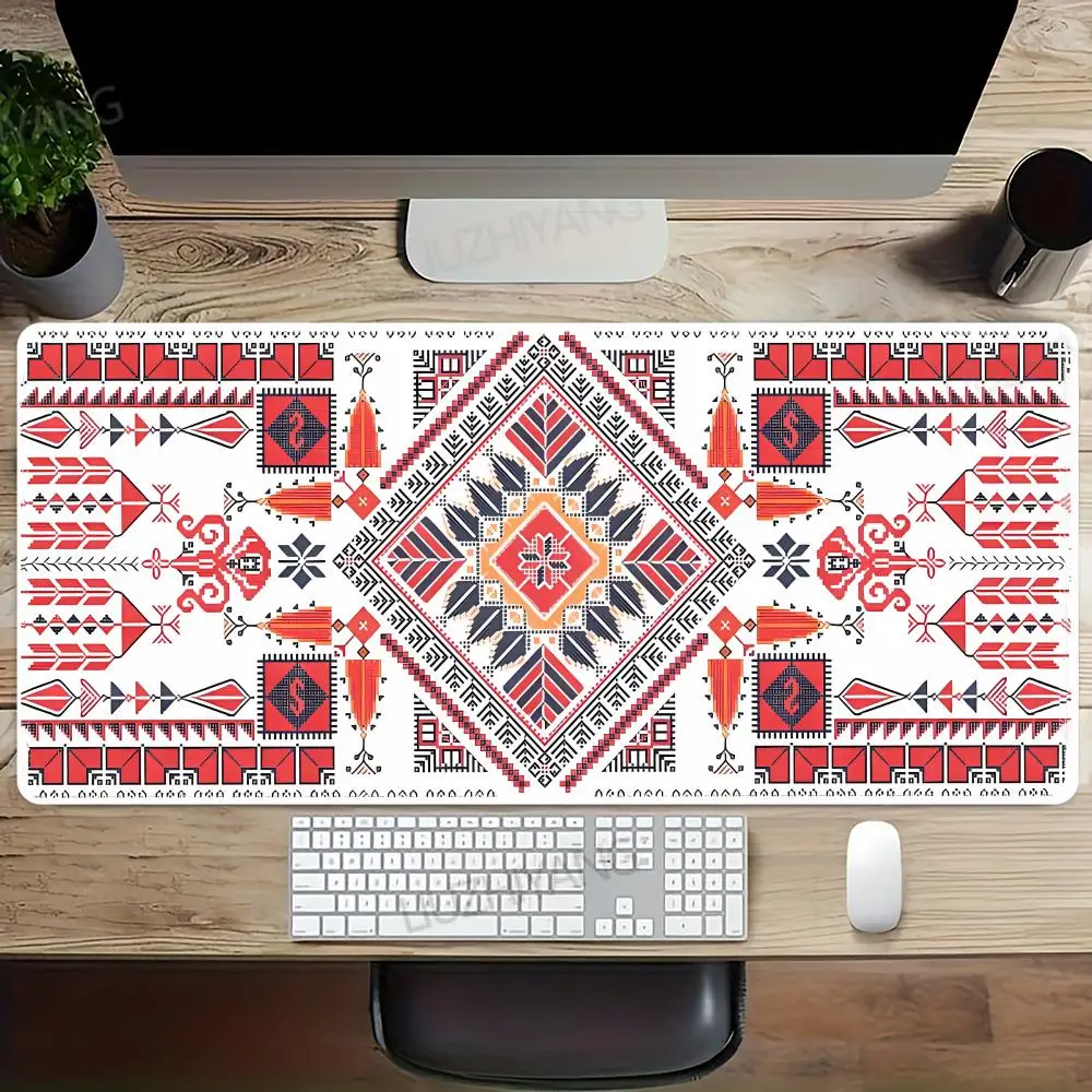Alfombrilla de ratón grande con diseño persa para juegos, alfombrilla para mesa de juegos de oficina, teclado antideslizante de goma XXL, alfombrillas de escritorio largas para PC y portátil