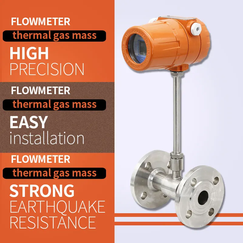 Hot Sell Wide Ratio 0.1m/s LPG Gas Thermal Mass Flow Meter with Pulse 4-20mA Output