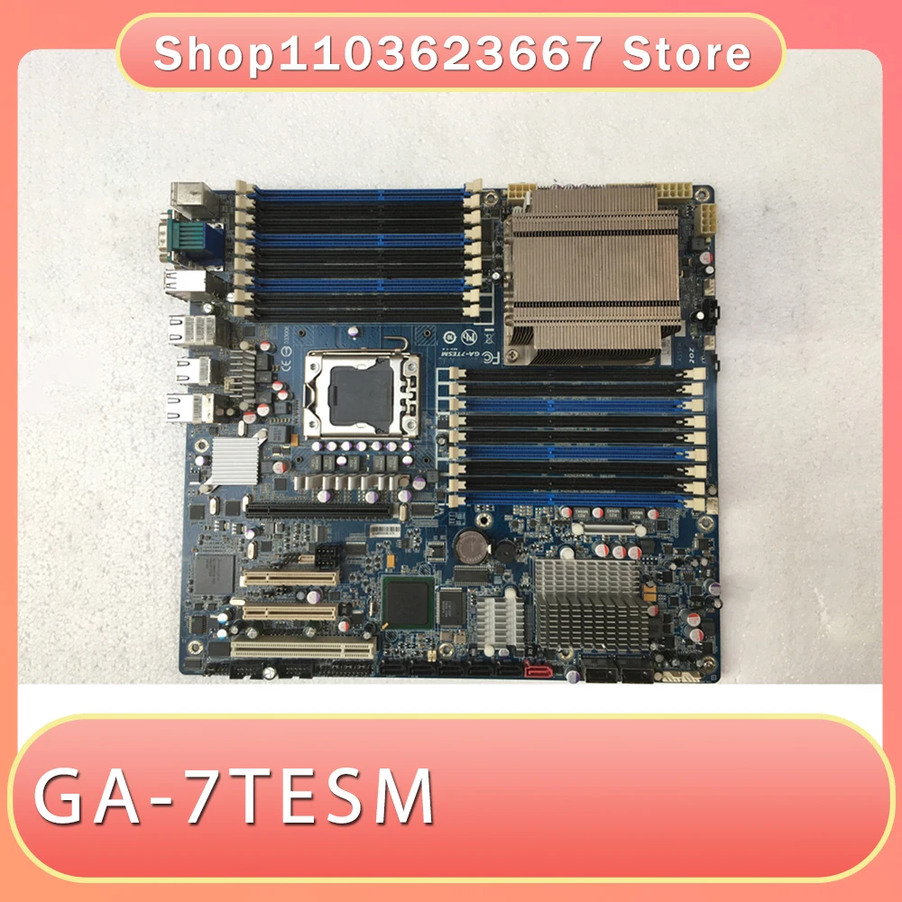 For Gigabyte Motherboard 1366 Dual Server Supports SAS GA-7TESM