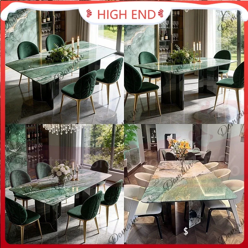 SF 2026 New Natural Luxury Stone Dining Table Designer High-End Villa Natural Marble Dining Table