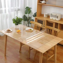 PVC transparent tablecloth with a thickness, heat-resistant, waterproof, and oil resistant dining table mat, 1pc