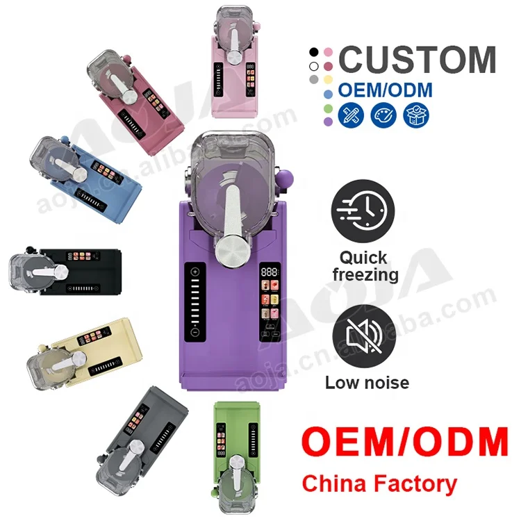 ماكينة صنع الآيس كريم الصغيرة من AOJA للاستخدام المنزلي والفندق للبيع بالجملة ماكينة سلوشي 7 في 1 للمشروبات المجمدة